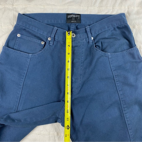 STUSSY Cropped Pants Women' Size Small 28x28 Straight Leg 100% Cotton Blue - Picture 13 of 15